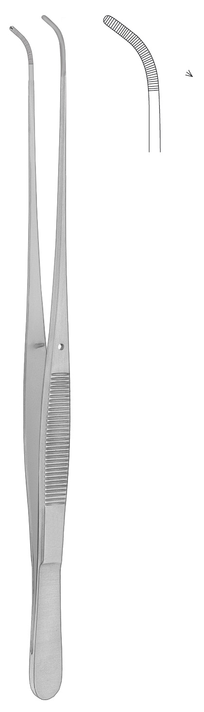 Dressing forceps, acc. to Brophy, curved