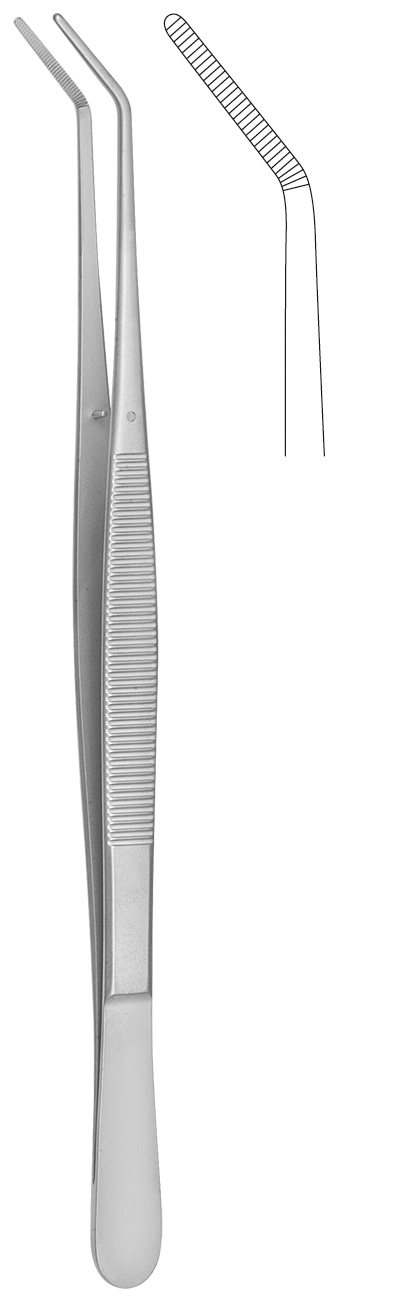 Dressing forceps, angled down