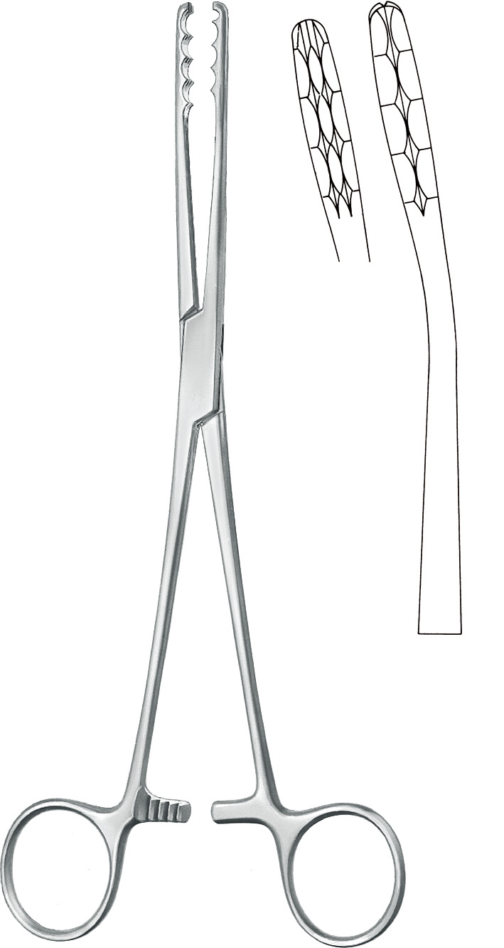 Tampon forceps, acc. to UlriCh, curved