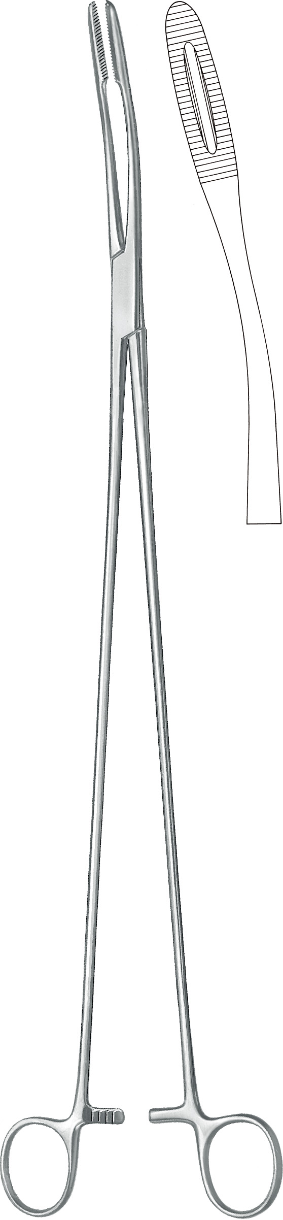 Tunneling forceps, curved