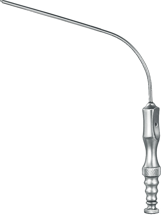 Suction tube, acc. to Poppen, angled