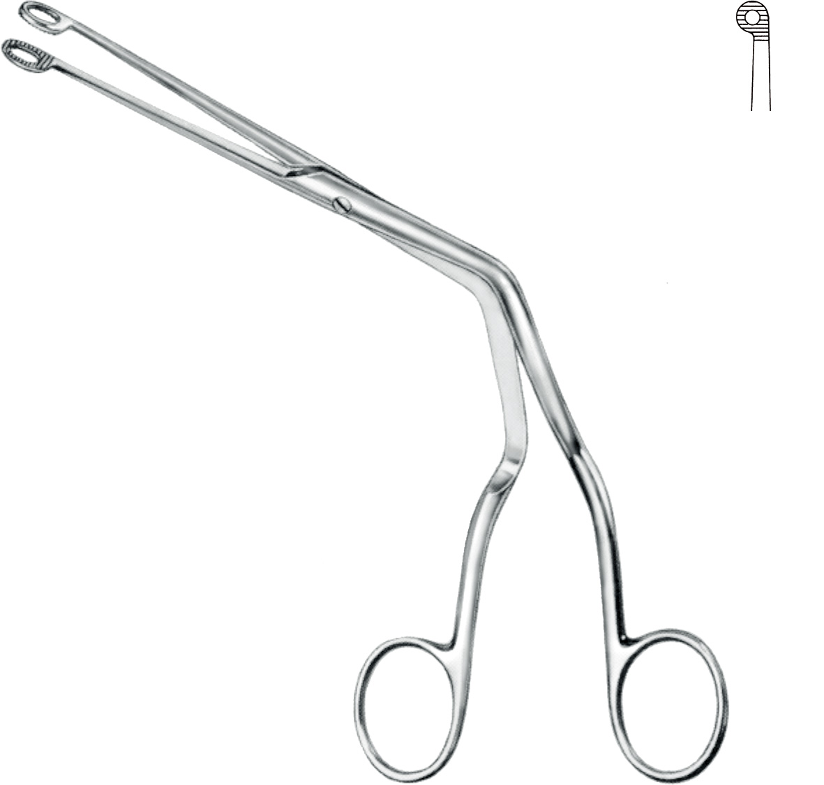 Catheter introducing forceps, acc. to Magill
