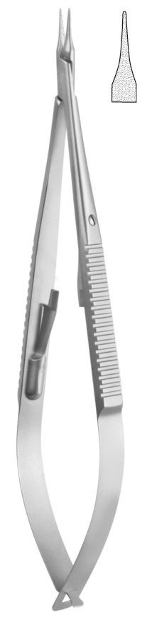Micro needleholder, straight, with lock