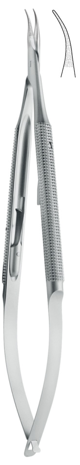 Micro needleholder, curved, with lock, 15 cm