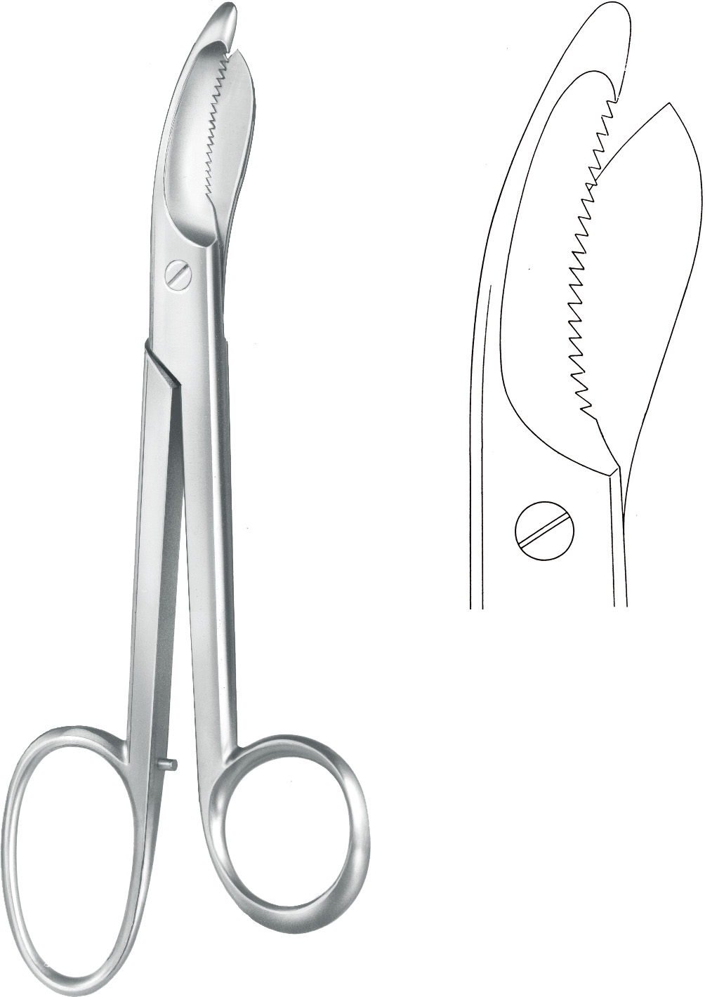 Plaster shears, acc. to Bruns, serrated