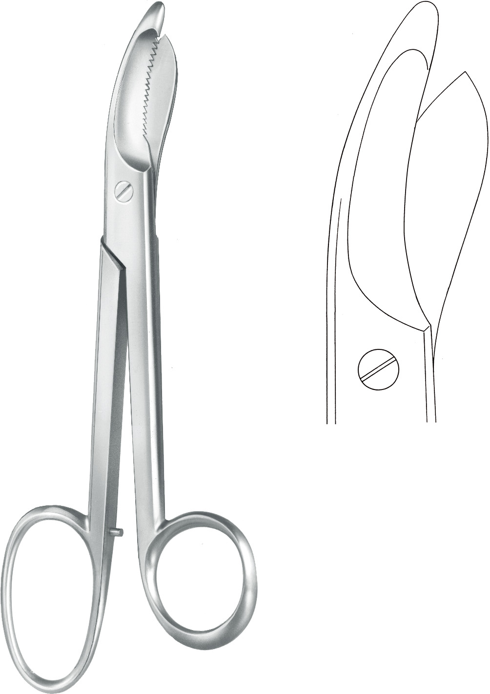 Plaster shears, acc. to Bruns, smooth