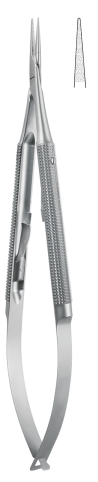 Micro needleholder, straight, with lock