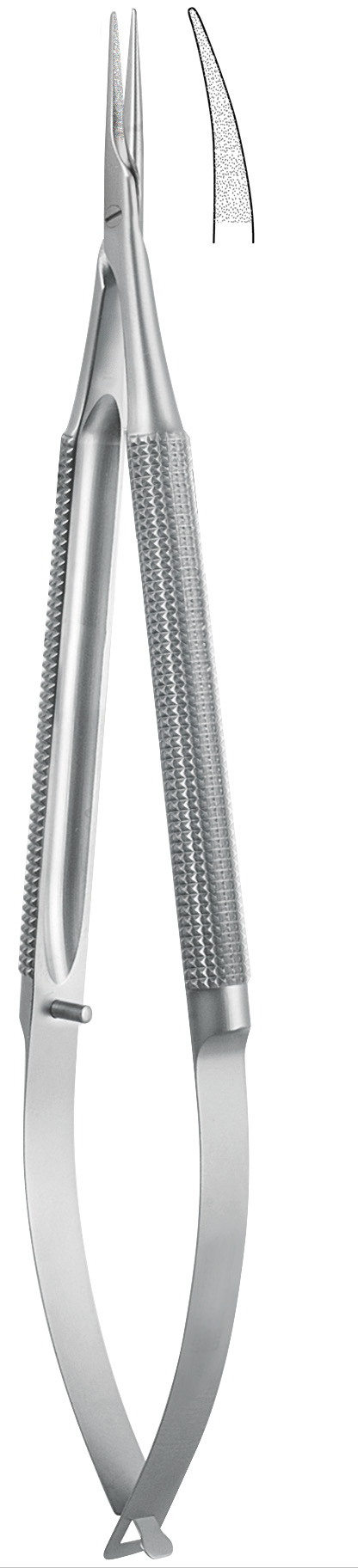 Micro needleholder, curved, without lock