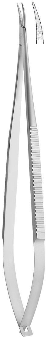 Micro needleholder, curved, without lock