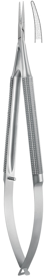 Micro needleholder, curved, without lock