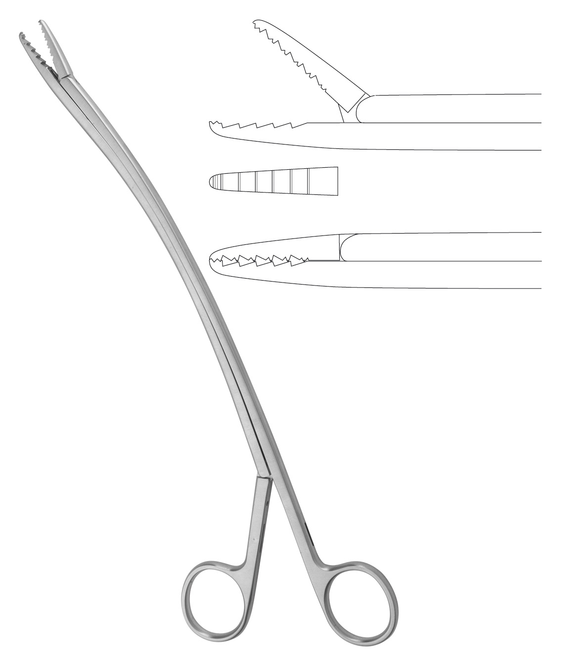 Drainage forceps, without lock
