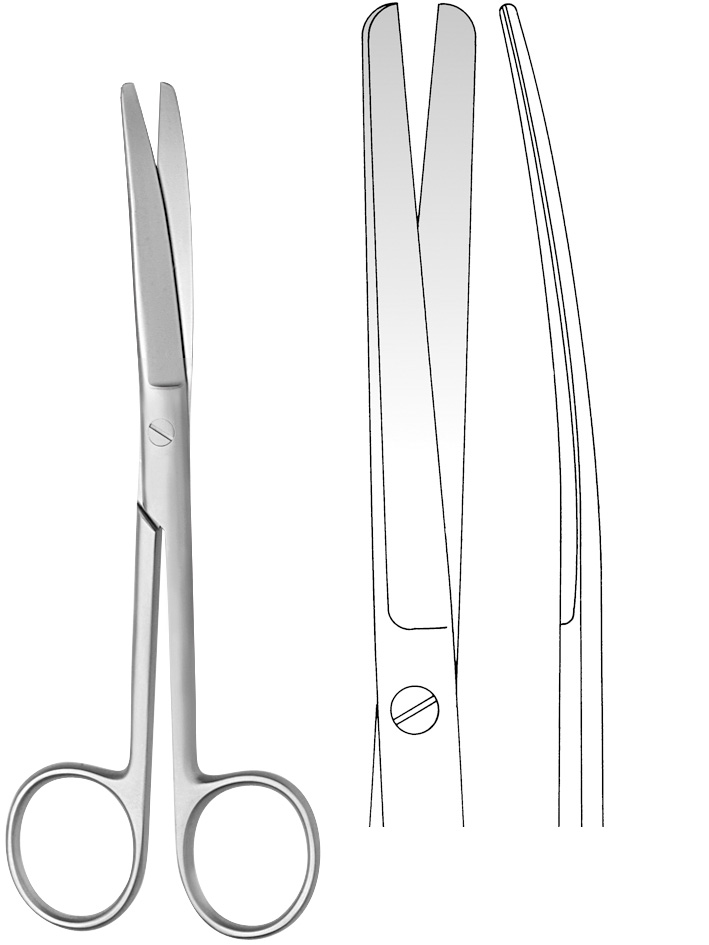 Scissors, delicate, blunt/blunt, curved